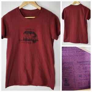 Patagonia Live Simply recycled polyester  Maroon t-shirt Size Small